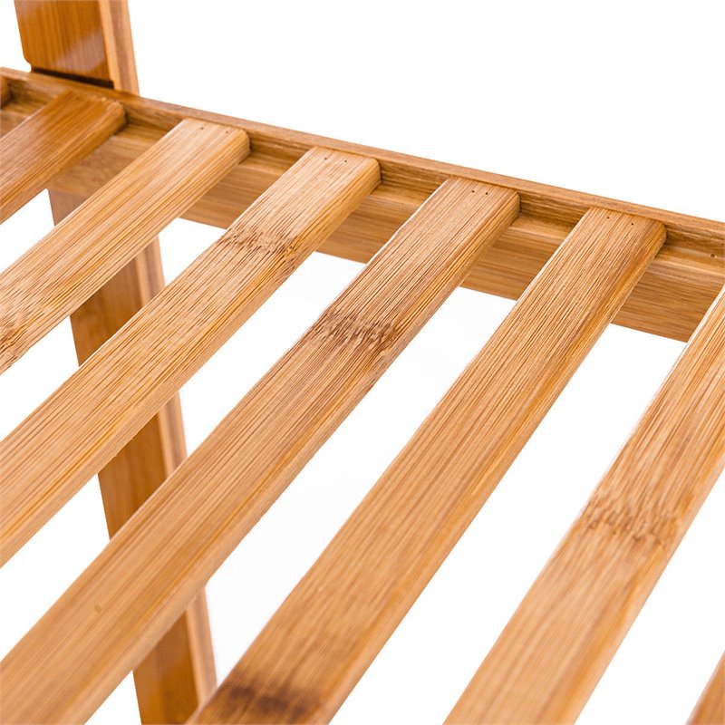 Pemberly Row Contemporary Bamboo Multifunctional Shelf w/ 11 Lattices in Natural