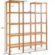Pemberly Row Contemporary Bamboo Multifunctional Shelf w/ 11 Lattices in Natural
