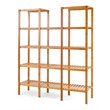 Pemberly Row Contemporary Bamboo Multifunctional Shelf w/ 11 Lattices in Natural