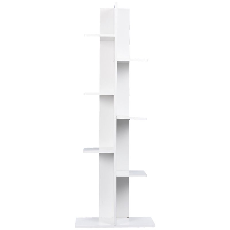 Pemberly Row 7-tier Contemporary Wood Open Concept Display Shelf in White