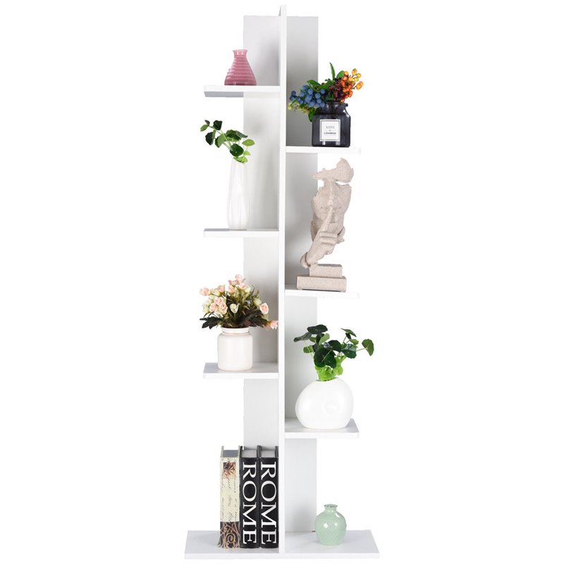 Pemberly Row 7-tier Contemporary Wood Open Concept Display Shelf in White
