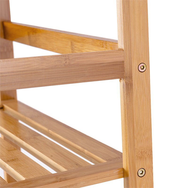 Pemberly Row 4-tier Contemporary Bamboo Multifunctional Bookcase in Natural