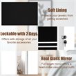 Pemberly Row Wall Door Mounted LED Lights Mirrored Jewelry Cabinet in White