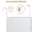 Pemberly Row Wall Door Mounted LED Lights Mirrored Jewelry Cabinet in White
