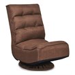 Pemberly Row Fabric 5-Position 360 Degree Swivel Gaming Chair in Coffee
