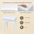 Pemberly Row MDF Vanity Dressing Table Set with 2 Side Drawers in White