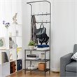 Pemberly Row Contemporary Steel Multifunctional Hall Tree in Black