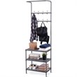 Pemberly Row Contemporary Steel Multifunctional Hall Tree in Black