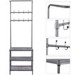 Pemberly Row Contemporary Steel Multifunctional Hall Tree in Black