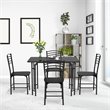 Pemberly Row 5-piece PVC and MDF Dining Set with Metal Legs in Black