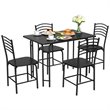 Pemberly Row 5-piece PVC and MDF Dining Set with Metal Legs in Black