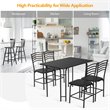 Pemberly Row 5-piece PVC and MDF Dining Set with Metal Legs in Black