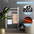 Pemberly Row Aluminum Freestanding/Wall Mounted Electric Towel Rail Rack-Silver