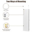 Pemberly Row Wall/Door Mounted LED Lights Mirrored Jewelry Cabinet in White