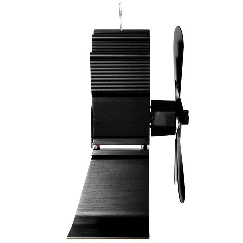 Pemberly Row Aluminum Fuel Saving Heat Powered Stove Fan with 5 Blades in Black