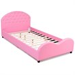 Pemberly Row Plywood PU Upholstered Platform Kids Princess Toddler Bed in Pink