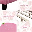 Pemberly Row MDF & Velvet Platform Kids Toddler Bed with 13 Ribs in Pink