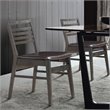Pemberly Row PU & Wood Armless Dining Side Chairs in Brown (Set of 2)