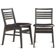 Pemberly Row PU & Wood Armless Dining Side Chairs in Brown (Set of 2)