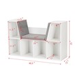 Pemberly Row Particle Board Multi-Purpose Kid Bookcase with 6 Cubby in White