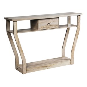 Pemberly Row 3-tier Contemporary MDF Console Table with Drawer in Gray