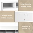 Pemberly Row Contemporary MDF Wall Mounted Floating Computer Desk in White
