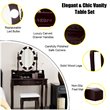 Pemberly Row P2 MDF Vanity Dressing Table Set with 4 Drawers in Brown