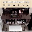 Pemberly Row P2 MDF Vanity Dressing Table Set with 4 Drawers in Brown