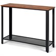 Pemberly Row Wood and Iron Console Sofa Table with Storage Shelf in Black