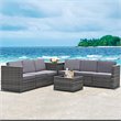 Pemberly Row 8-piece Polyester and Rattan Patio Sofa Set with Storage in Gray