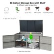 Pemberly Row 88-gallon Contemporary Rattan Patio Container Box Bin in Gray