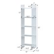 Pemberly Row 5-Tier Engineered Wood Bookcase with Open Shelves in White