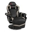 Pemberly Row PU Leather and Iron Swivel Massage Gaming Chair in Gray