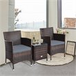 Pemberly Row 3-piece PE Rattan Outdoor Wicker Furniture Sets Chairs in Gray
