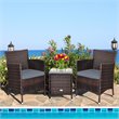 Pemberly Row 3-piece PE Rattan Outdoor Wicker Furniture Sets Chairs in Gray
