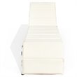 Pemberly Row Rattan Adjustable Cushioned Back Patio Lounge Chair in White