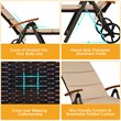 Pemberly Row Aluminum Rattan Patio Lounger Recliner Chair with Wheels in Brown