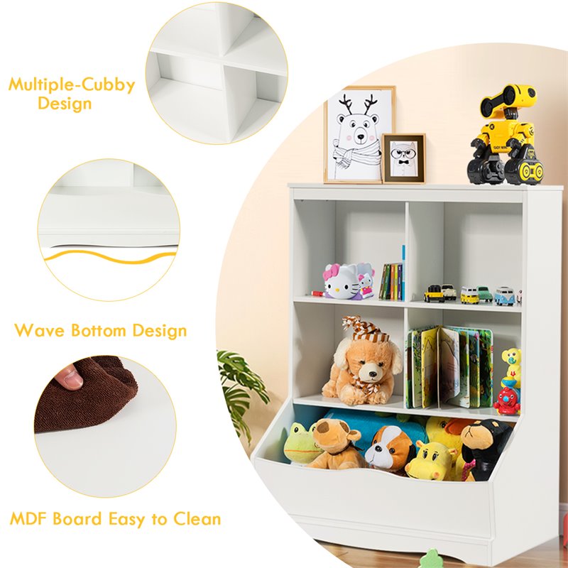 Pemberly Row 3-Tier MDF Board Multi-Functional Bookcase in White