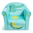 Pemberly Row Contemporary Eucalyptus and Velvet Crocodile Kids Sofa in Green