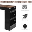 Pemberly Row 3-Pc Industrial Steel Counter Bar Table Set with Storage in Black