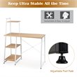 Pemberly Row Contemporary Engineered Wood Computer Desk with Shelves in Natural