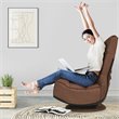 Pemberly Row Iron and Fabric 360 Degree Swivel Gaming Chair in Coffee