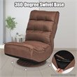 Pemberly Row Iron and Fabric 360 Degree Swivel Gaming Chair in Coffee