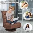 Pemberly Row Iron and Fabric 360 Degree Swivel Gaming Chair in Coffee