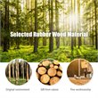 Pemberly Row Rubber Wood Adjustable Height Coat Rack with 8 Hooks in Gray