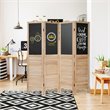 Pemberly Row 4-Panel Wood Folding Divider Screen with Chalkboard in Natural