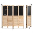 Pemberly Row 4-Panel Wood Folding Divider Screen with Chalkboard in Natural