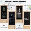 Pemberly Row 4-Panel Wood Folding Divider Screen with Chalkboard in Natural