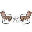 Pemberly Row 3-piece Contemporary Rattan Patio Furniture Set in Brown