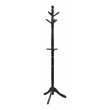 Pemberly Row Rubber Wood Adjustable Height Coat Rack with 9 Hooks in Black